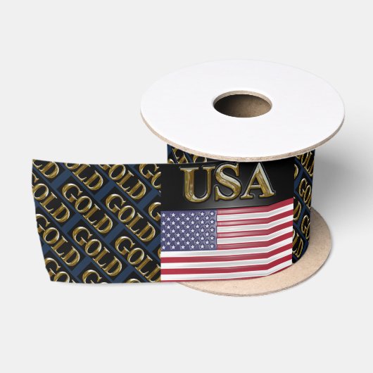 USA GOLD SATIJNEN LINT (Spoel)