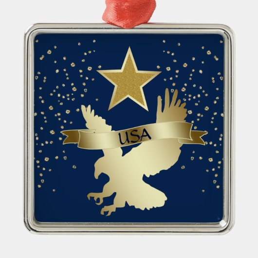 USA Gold Star Eagle Metalen Ornament (Voorkant)