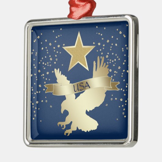 USA Gold Star Eagle Metalen Ornament (Links)