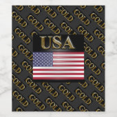 USA GOLD WIJN ETIKET (Enkel label)