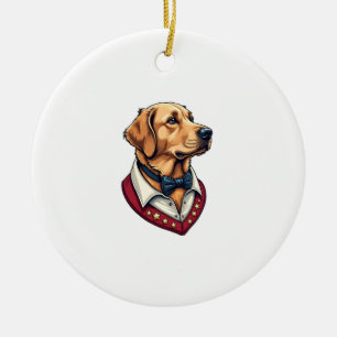 USA Golden Retriever Vintage Patriottisch Hond Shi Keramisch Ornament