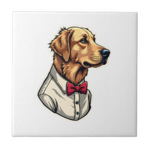 USA Golden Retriever Vintage Patriottisch Hond Shi Tegeltje