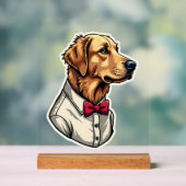 USA Golden Retriever Vintage Patriottische Hond Sh Acryl Bord (Neutraal)