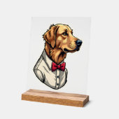 USA Golden Retriever Vintage Patriottische Hond Sh Acryl Bord (Hoek)