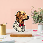 USA Golden Retriever Vintage Patriottische Hond Sh Acryl Bord (Huwelijk)