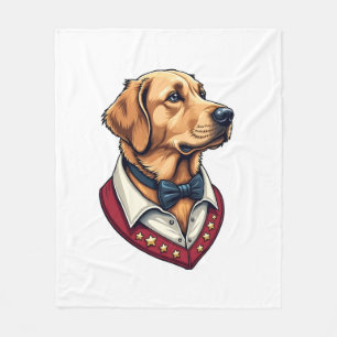 USA Golden Retriever Vintage Patriottische Hond Sh Fleece Deken