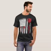 USA Graphic Dart Player Darts Dartboard Bullseye T T-shirt (Voorkant volledig)