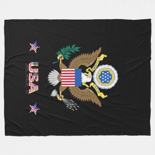 Usa Great Seal Fleece Deken (Voorkant (Horizontaal))