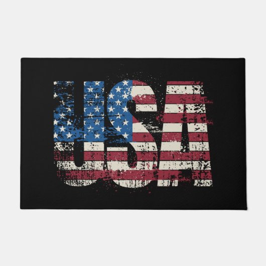 USA grunge tekst ontwerp met vlag Deurmat (Voorkant)