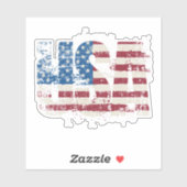 USA grunge tekst ontwerp met vlag Sticker (Vel)