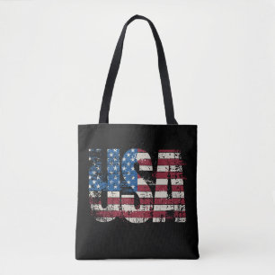 USA grunge tekst ontwerp met vlag Tote Bag