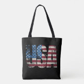 USA grunge tekst ontwerp met vlag Tote Bag (Achterkant)