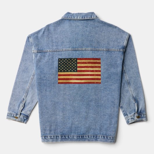 USA  Grunge Vlag Vrouwen Denim Jacket (Achterkant)