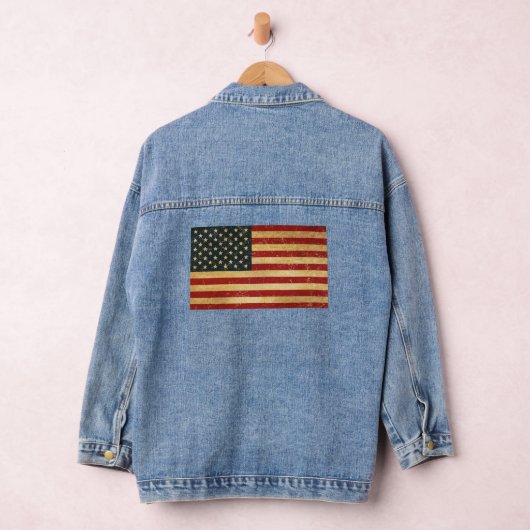 USA  Grunge Vlag Vrouwen Denim Jacket (Hangar)
