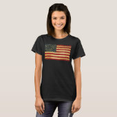 USA Grunge Vlag Vrouwen Zwart T-shirt (Voorkant volledig)