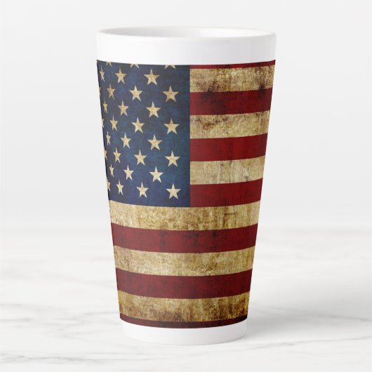 USA / Grunged flag Latte Mok (Voorkant)