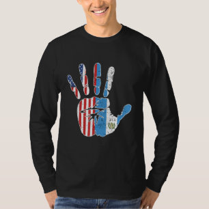 USA Guatemala Handafdruk Vlag Trots Guatemala Amer T-shirt