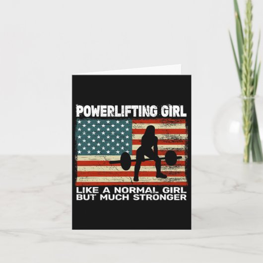 USA Gym Powerlifter Powerlifting Gewichtheffen Voo Kaart (Voorkant)