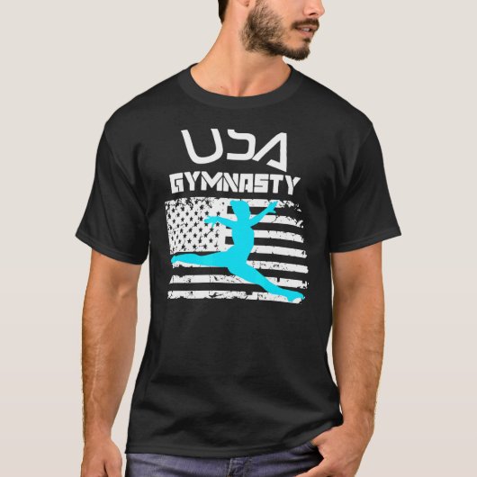 Usa Gymnasty Gymnast American Flag Tokyo Games 202 T-shirt (Voorkant)