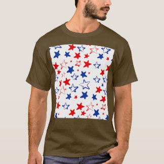 USA Hand getekend rood wit blauw sterren patroon T-shirt