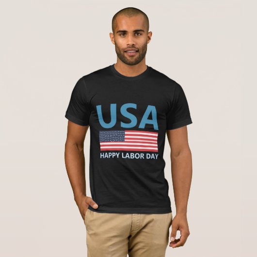USA Happy Labor Day uniek T-shirt (Voorkant volledig)