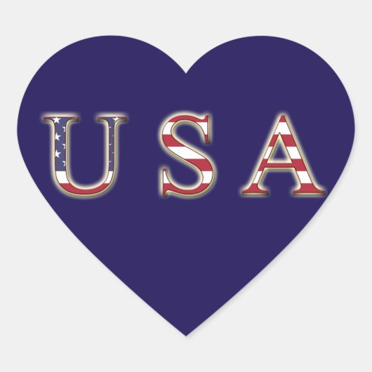 USA Hart Stickers, Glanzend Sticker (Voorkant)