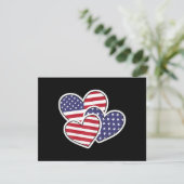 USA Hart Vlag Amerikaans Patriottisch 4 juli Vrouw Feestdagenkaart (Staand voorkant)