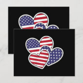 USA Hart Vlag Amerikaans Patriottisch 4 juli Vrouw Feestdagenkaart (Voorkant / Achterkant)