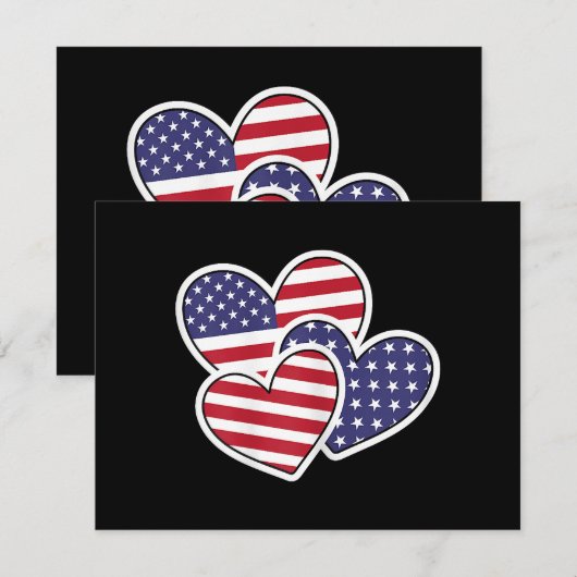 USA Hart Vlag Amerikaans Patriottisch 4 juli Vrouw Feestdagenkaart (Voorkant / Achterkant)