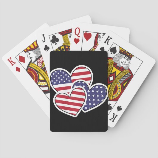 USA Hart Vlag Amerikaans Patriottisch 4 juli Vrouw Pokerkaarten (Achterkant)