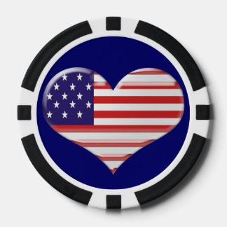 USA Hart Vlag Poker Chip