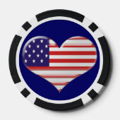 USA Hart Vlag Poker Chip (Achterkant)