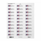 USA Hart Vlag Retouradres Labels (Full Sheet)