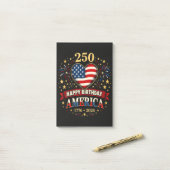 Usa Hartjes 1776 2026 4 Juli Post-it® Notes (Op bureau)