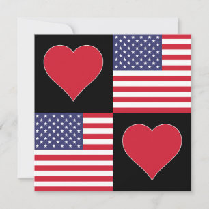 USA Heart Cute United States Patriotic American Kaart