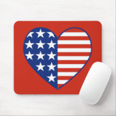 USA Heart Flag Mousepad Muismat (Met muis)