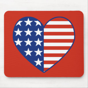 USA Heart Flag Mousepad Muismat