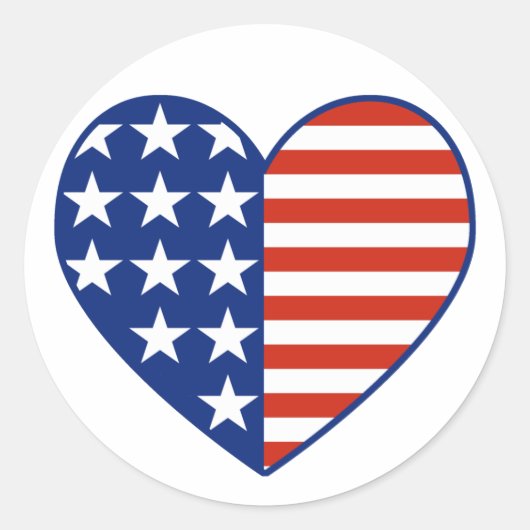 USA Heart Flag Sticker (Voorkant)