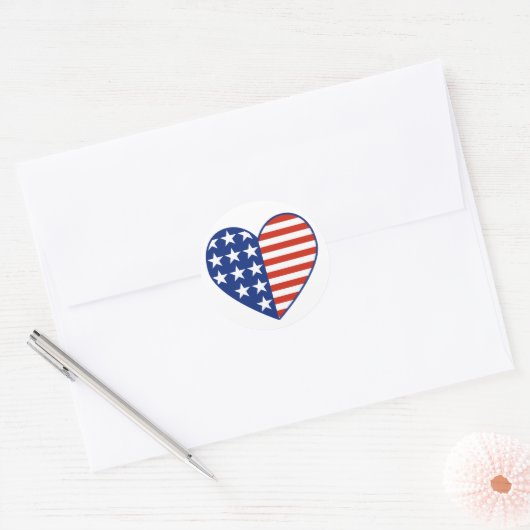 USA Heart Flag Sticker (Envelop)