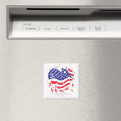 USA-Heart-Paint-Splatter Magneet (Insitu (Vaatwasser))