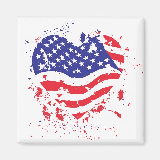 USA-Heart-Paint-Splatter Magneet (Voorkant)