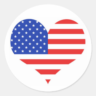 USA Heart Ronde Sticker