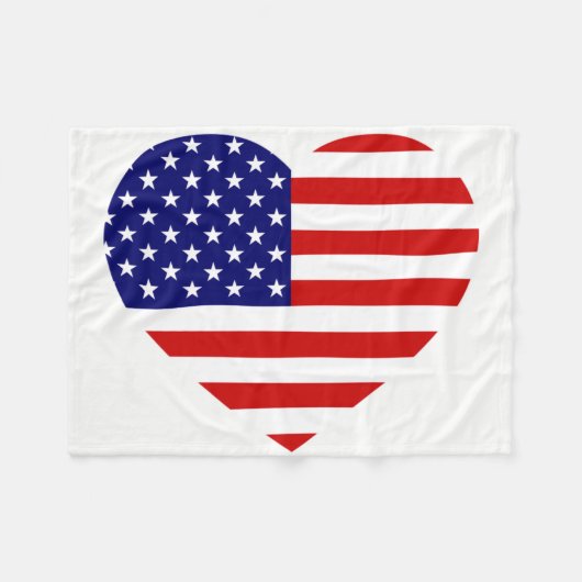 USA Heartflag fbcnt Fleece Deken (Voorkant (Horizontaal))
