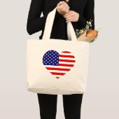 USA Heartflag jtcnt Grote Tote Bag (Voorkant (product))