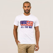 USA helemaal! of uw woorden vlag tekst t-shirt (Voorkant volledig)