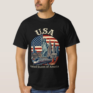 USA Heritage Skyline - Verenigde Staten van Ameri T-shirt