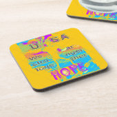 USA Hillary Hope Stronger Samen Drankjes Onderzetter (Linkerzijde)