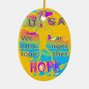USA Hillary Hope Stronger Samen Keramisch Ornament