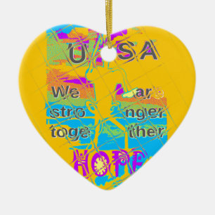 USA Hillary Hope Stronger Samen Keramisch Ornament