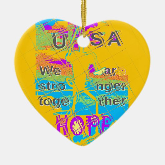 USA Hillary Hope Stronger Samen Keramisch Ornament (Voorkant)
